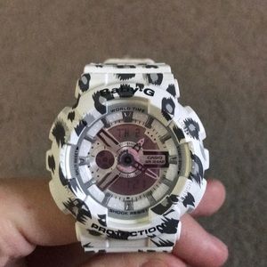 Baby G White Cheetah Print Watch